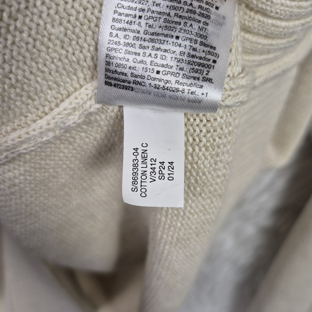 Banana Republic Beige Giorgio Linen Cotton Blend Sweater Mens 2XLT Quiet Luxury - Picture 6 of 8